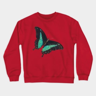 Black and Blue Swallowtail Butterfly Crewneck Sweatshirt